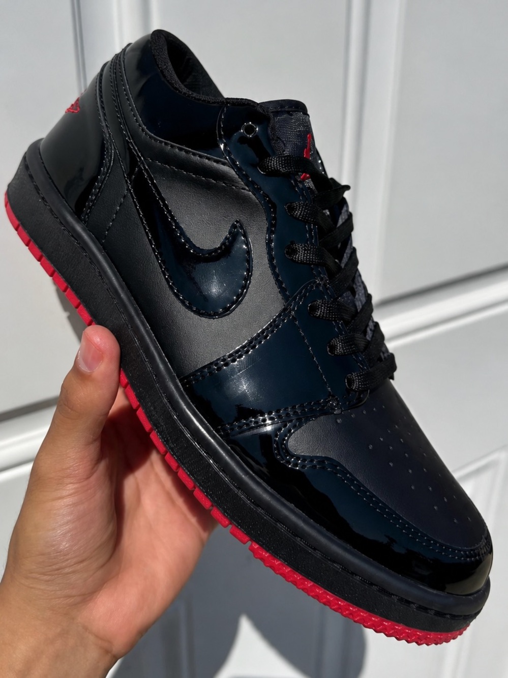Jordan Men's Low-Top Sneaker in Black and Red N/A